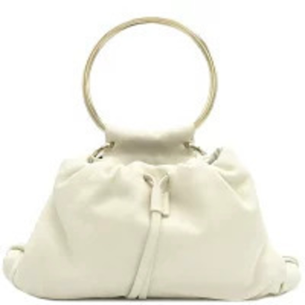Chloe Arlene Bag Leather White Black Shoulder Handbag Pouch Clutch Drawstring